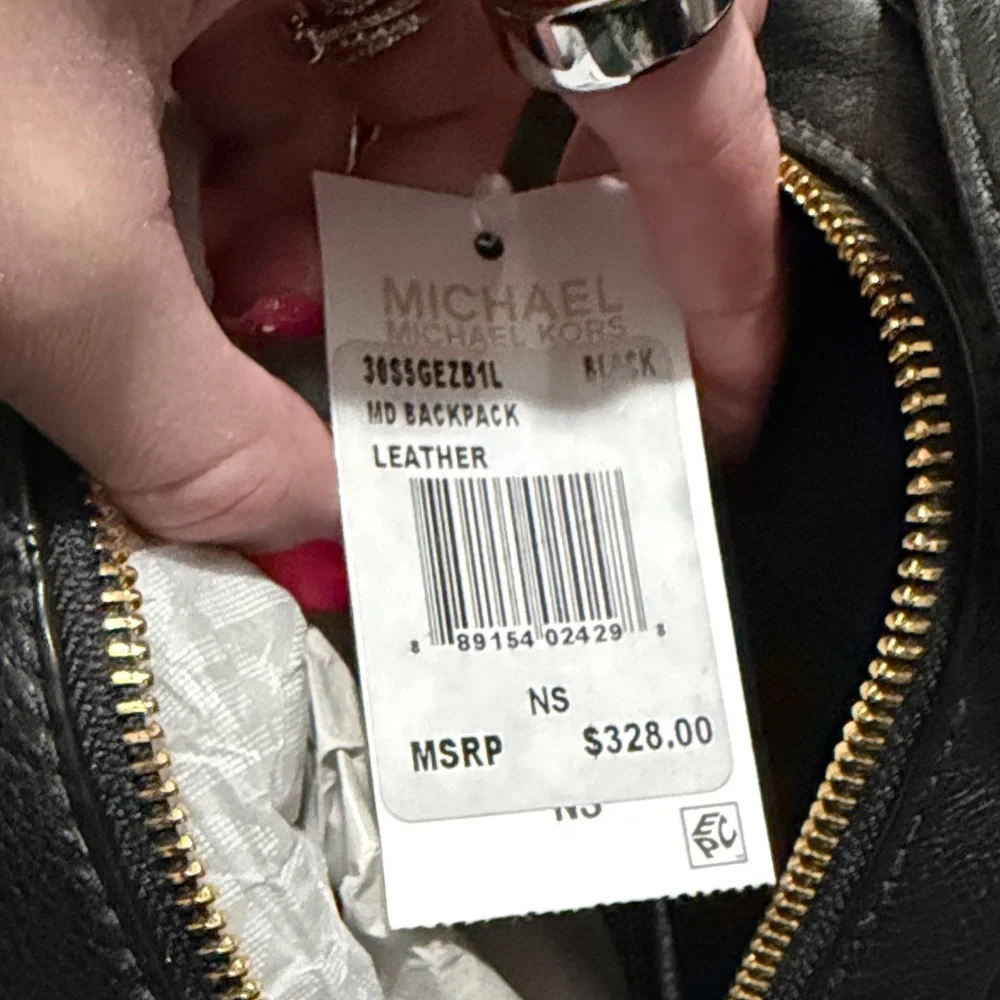 Michael Kors Black Pebbled Backpack - Picture 2 of 7